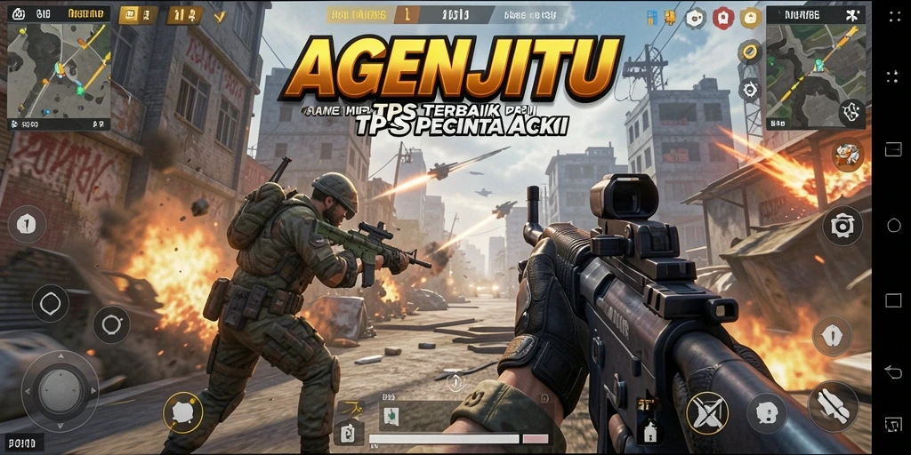 Screenshot AGENJITU menunjukkan aksi pertempuran yang mendebarkan dalam mode TPS.