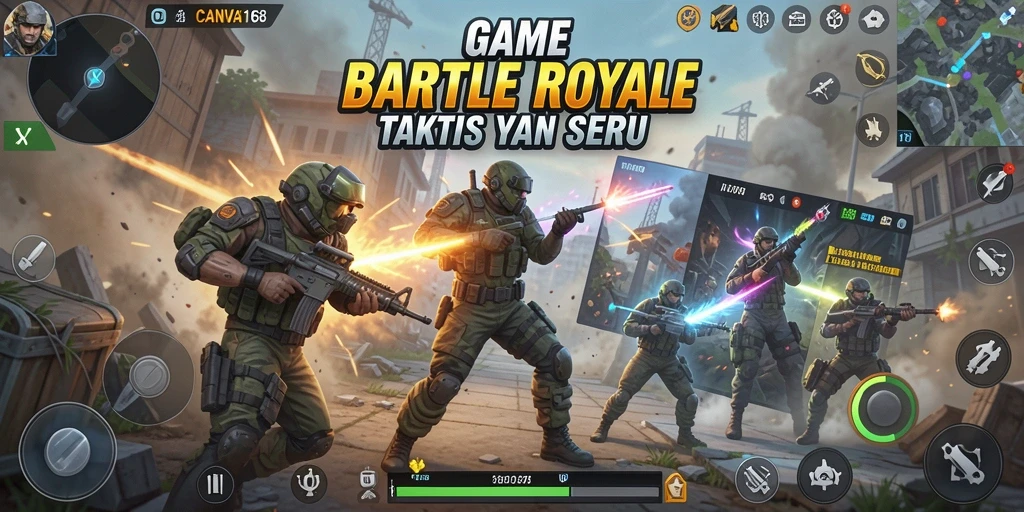 Tangkapan layar gameplay CANVA168 yang mendebarkan di arena Battle Royale.