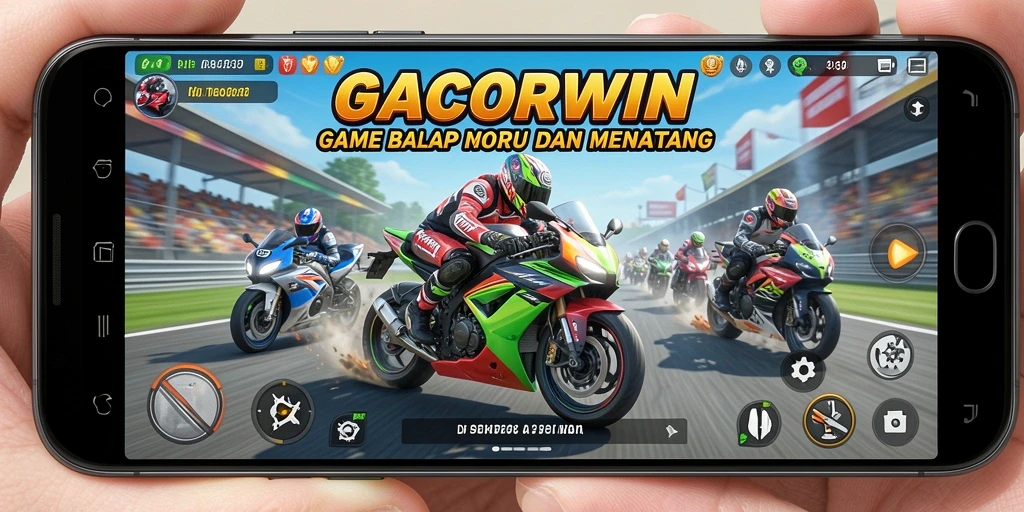 Tangkapan layar dari gameplay balap motor yang seru di GACORWIN.