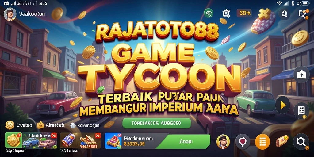 Tampilan gameplay <strong>RAJATOTO88</strong> dengan strategi pengelolaan bisnis yang mendalam.